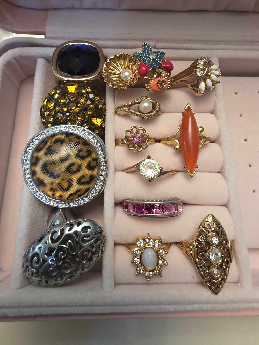 Vintage Name Brand Designer 13 Piece Ring Bundle Lot Estate